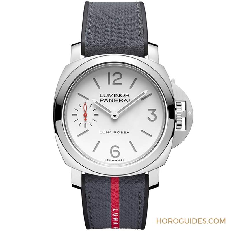 OFFICINE PANERAI - 消光白表盤(pán)、紅色小秒針，純凈又搶眼｜Panerai Luminor Luna Rossa腕表PAM01342