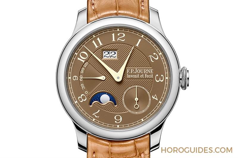 FPJOURNE - 日期窗、月相窗再大一點(diǎn)，F(xiàn)P JOURNE Octa Automatique Lune Havana雪茄面月相表改版再現(xiàn)