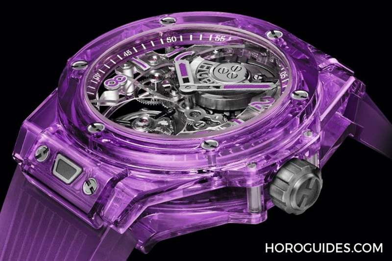 宇舶Hublot推出全球首見紫色藍(lán)寶石腕表&旗下第一款鈦金屬鏈帶-復(fù)刻表