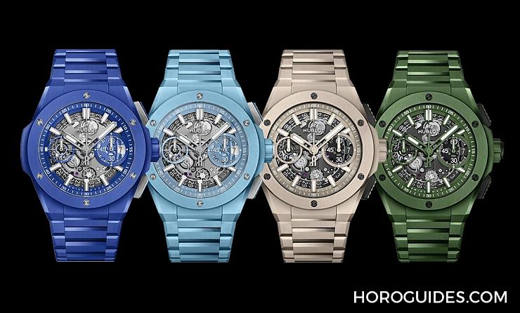 宇舶Hublot推出全球首見紫色藍(lán)寶石腕表&旗下第一款鈦金屬鏈帶-復(fù)刻表