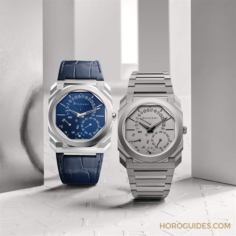 史上最薄萬年歷！鉑金、藍面，優(yōu)雅面世｜BVLGARI Octo Finissimo 超薄萬年歷腕表-復刻表