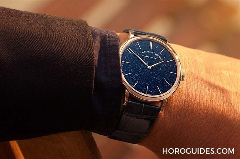 耀眼星夜|朗格Saxonia Thin砂金石玻璃18K玫瑰金新色-復(fù)刻表