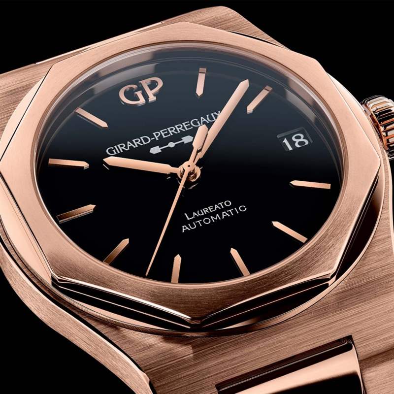 Girard Perregaux 芝柏GP Laureato Onyx 價(jià)錢(qián)介紹 Girard-Perregaux芝柏Laureato 42mm Pink Gold & Onyx|誘人的黑色縞瑪瑙表盤(pán)-復(fù)刻表