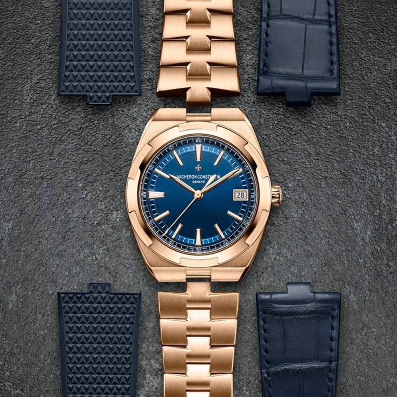 江詩丹頓2020新作！Vacheron Constantin Overseas自動上鏈腕表帶來典雅粉紅金X藍面設(shè)定-復(fù)刻表
