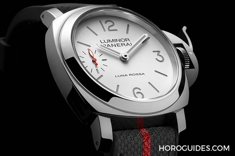 OFFICINE PANERAI - 消光白表盤(pán)、紅色小秒針，純凈又搶眼｜Panerai Luminor Luna Rossa腕表PAM01342