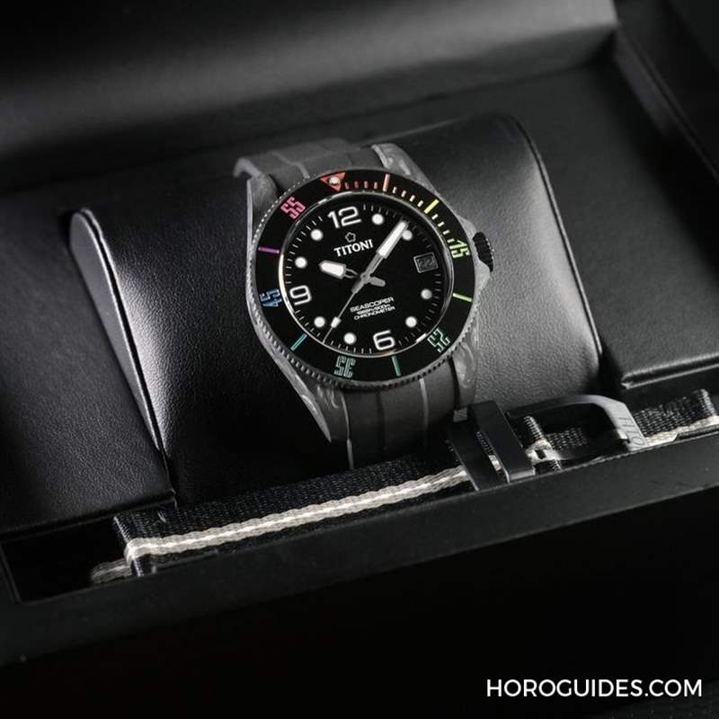 夏末黑魂大魔王來襲TITONI Seascoper CarbonTech 彩虹圈大升級(jí)-復(fù)刻表