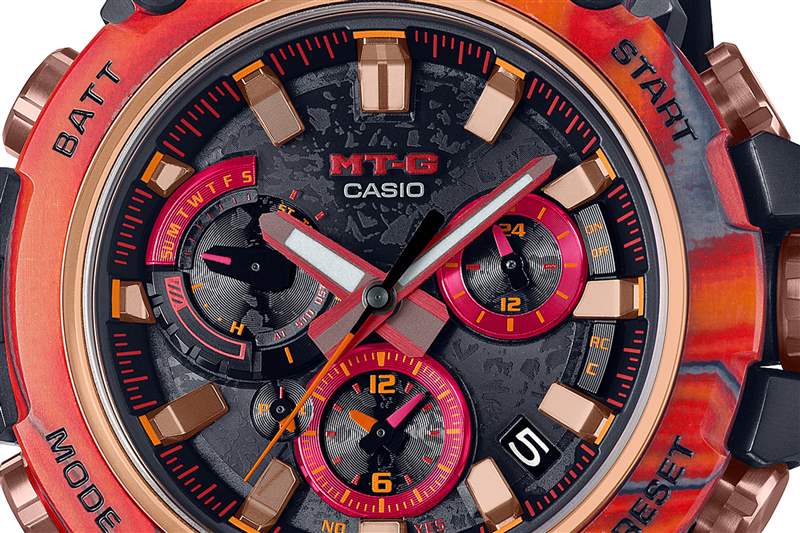 G-SHOCK MTGB3000FR-1A的表盤(pán)