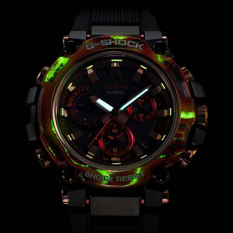 G-SHOCK B3000FR-1A 的夜光。