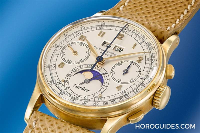 PATEK PHILIPPE - 佳士得即將拍賣：百達(dá)翡麗Ref.1518萬年歷計(jì)時(shí)碼表，唯一已知配有Cartier雙簽面盤