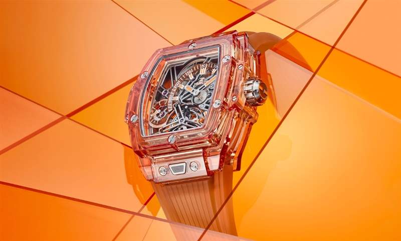 高透光冰橙色！ Hublot Spirit of Big Bang冰橙藍(lán)寶石陀飛輪五日鏈腕表