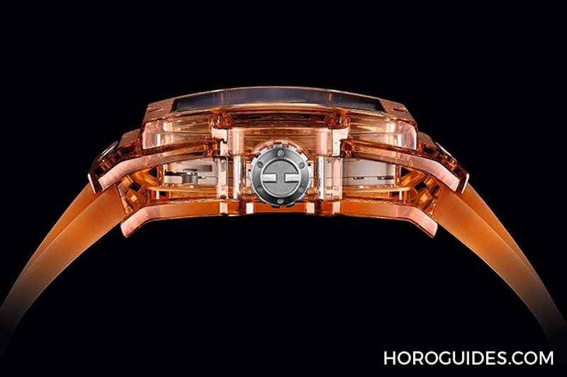 HUBLOT - 高透光冰橙色！ Hublot Spirit of Big Bang冰橙藍(lán)寶石陀飛輪五日鏈腕表