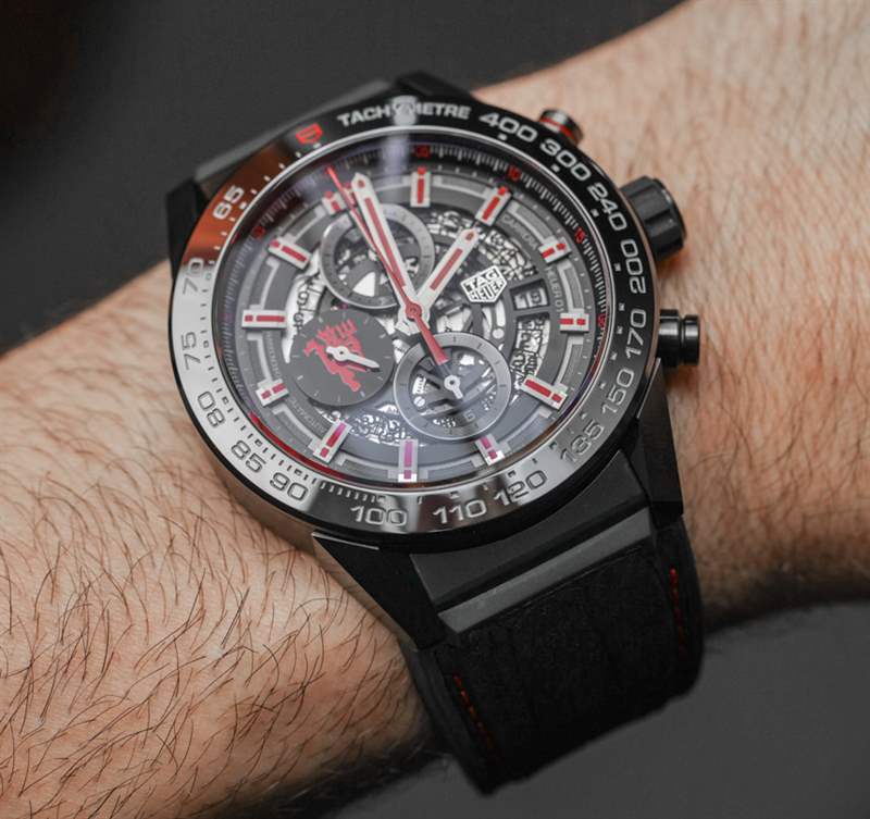泰格豪雅 Carrera Heuer 01 Manchester United Red Devil 手表上手-復(fù)刻表
