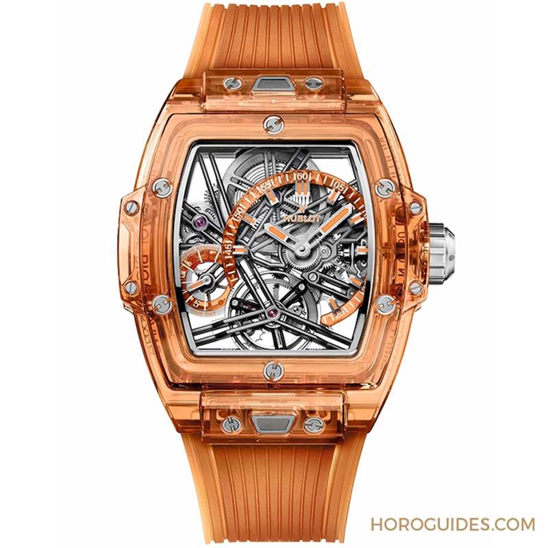 HUBLOT - 高透光冰橙色！ Hublot Spirit of Big Bang冰橙藍(lán)寶石陀飛輪五日鏈腕表