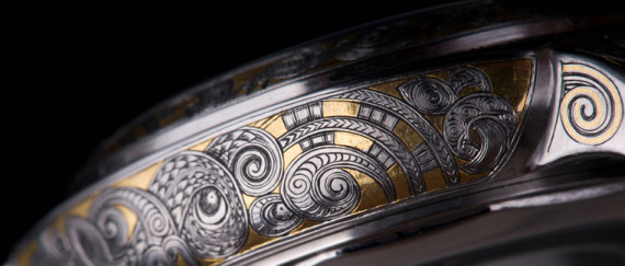 Magrette Taniwha watch 1 馬格萊特谷花鐫刻金鑲嵌腕表-復(fù)刻表