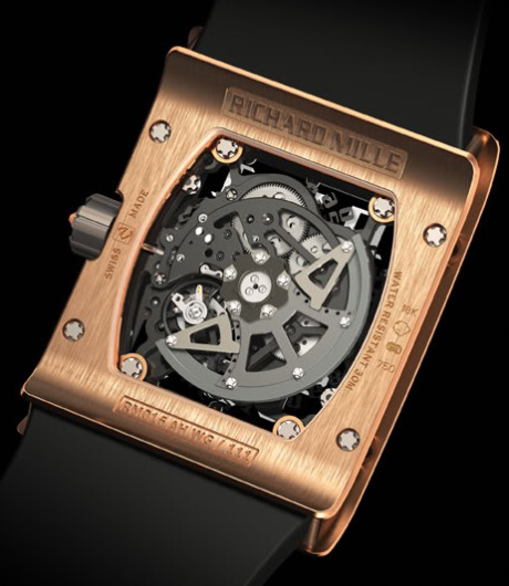 RM016 watch back 理查德·米勒自動超平RM 016手表-復(fù)刻表