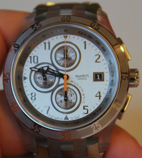 Swatch Automatic Chrono Silver Class 2 斯沃琪全銀自動計時手表-復(fù)刻表