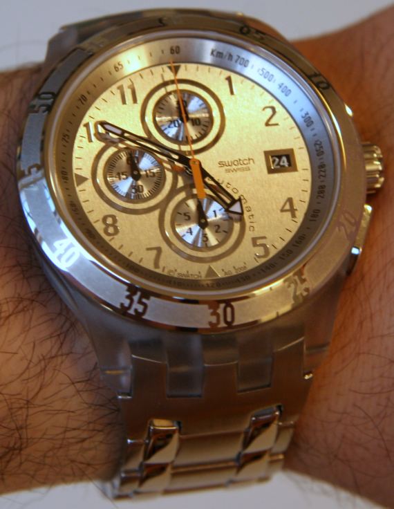 Swatch Automatich Chrono Silver Class 14 斯沃琪全銀自動計時手表-復(fù)刻表