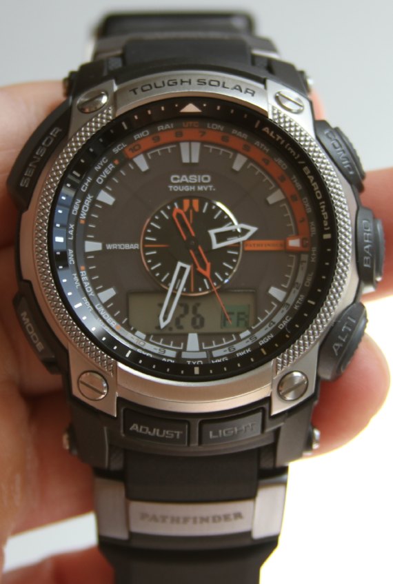 Casio PAW-5000 1 卡西歐探路者四分之一黃PAW-5000手表-復(fù)刻表