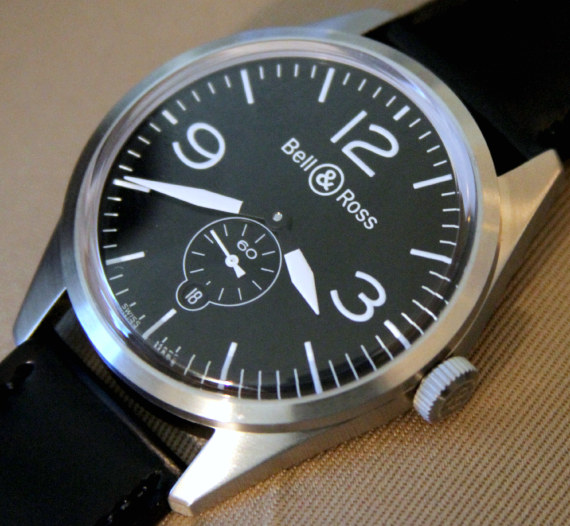 Bell Ross Vintage Original Black Bell & Ross 2010年復古原裝和軍官手表-復刻表