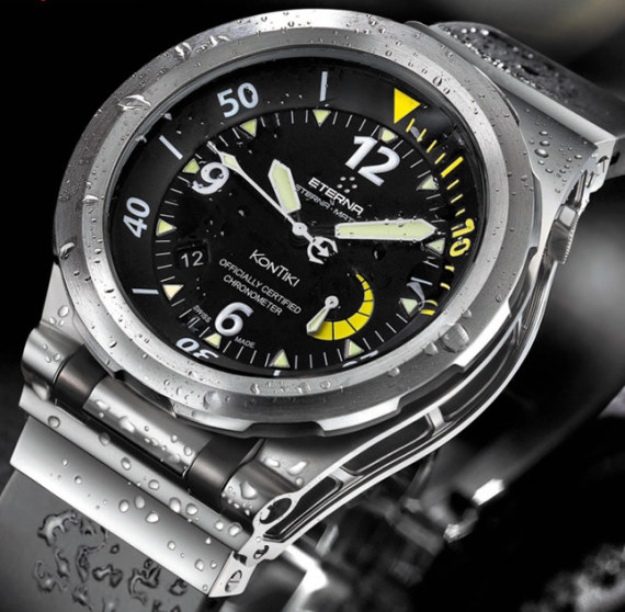 Eterna KonTiki Diver 保時捷設(shè)計四分之一黃P6780潛水手表-復(fù)刻表