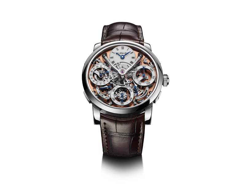 MB&F推出Legacy Machine Perpetual Stainless Steel鮭魚色表盤萬年歷腕表-復(fù)刻表