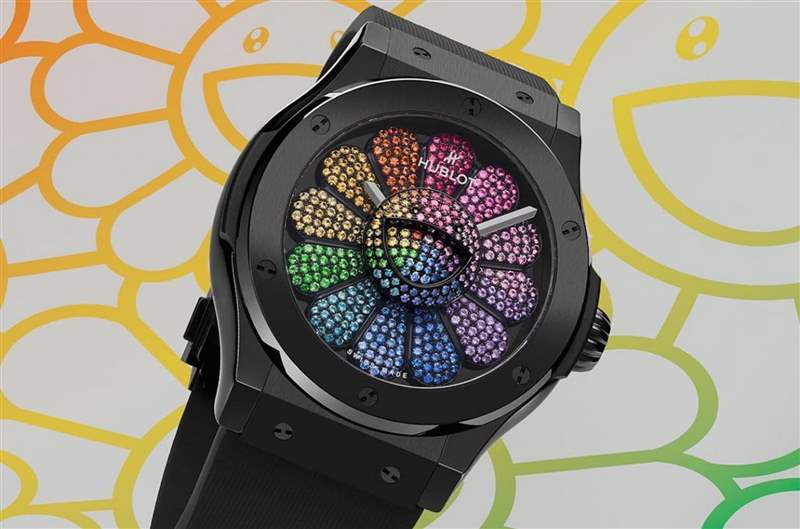 需要集齊了12件NFT才能入手的Classic Fusion Rainbow錶款(圖片來源:Hublot) Hublot再聯(lián)乘村上隆獨一無二微笑之花震撼作-復(fù)刻表