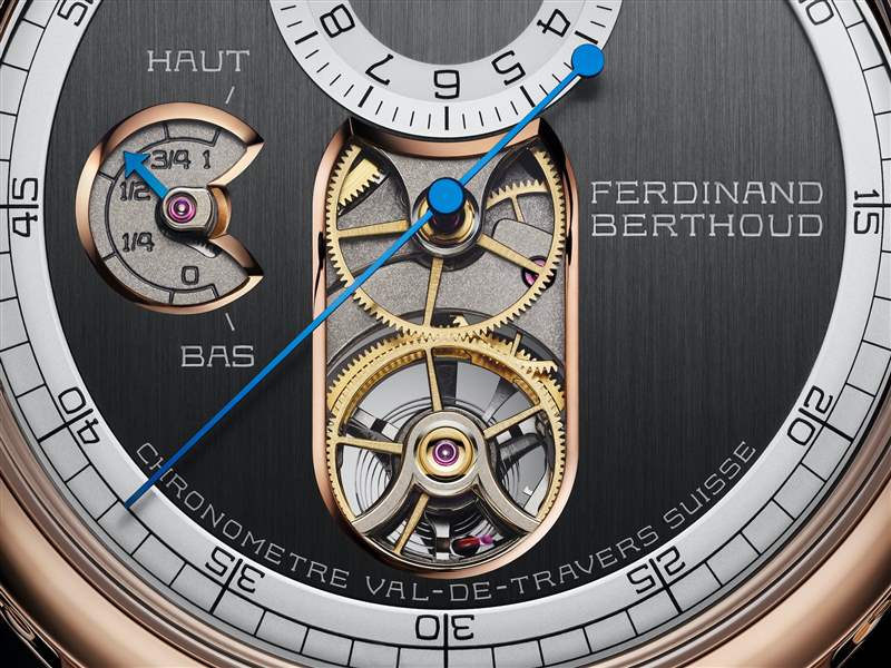 Chronomètre FB 2T精密時(shí)計(jì)系列，型號(hào)FB 2T.2-1（18K玫瑰金款搭配鍍釕緞面錶盤）（圖片來源：Chronométrie Ferdinand Berthoud）