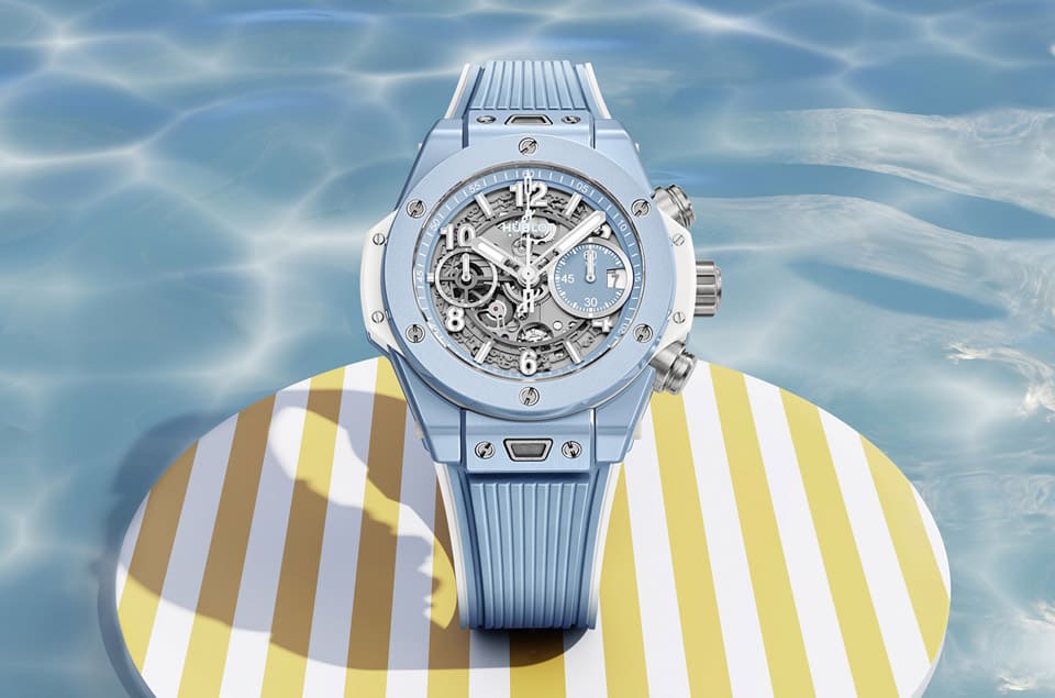 超適合夏天的宇舶大爆炸天空藍陶瓷計時碼表雙色表殼交織沁涼活力-復(fù)刻表