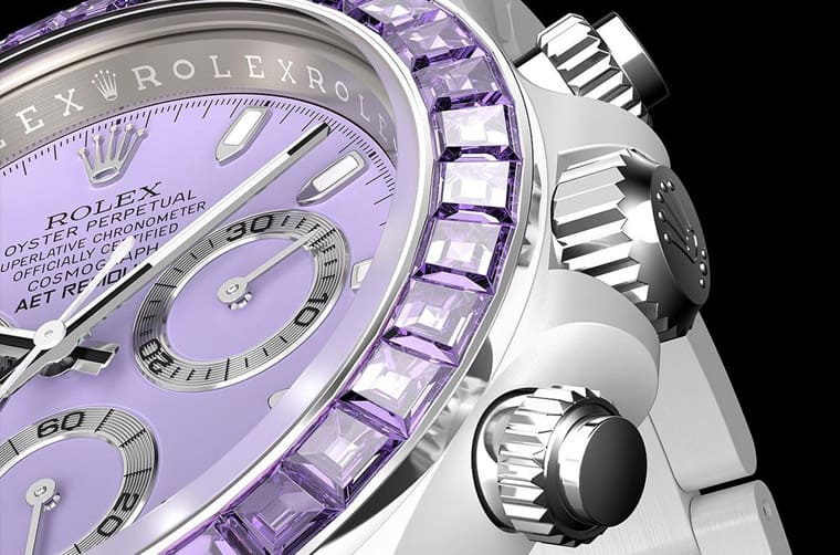 「彩色藍寶石5連發(fā)」勞力士Daytona白陶瓷五種寶石表圈一字排開超夢幻-復(fù)刻表