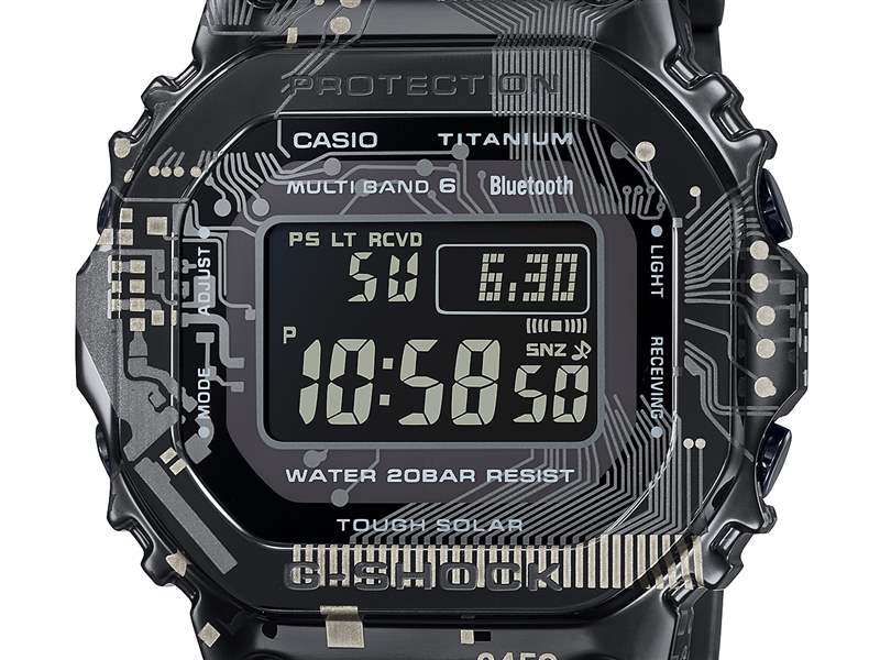 G-SHOCK推出GMW-B5000TCC電子腕表:電路板圖案表殼-復(fù)刻表