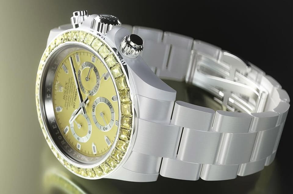 「彩色藍寶石5連發(fā)」勞力士Daytona白陶瓷五種寶石表圈一字排開超夢幻-復(fù)刻表