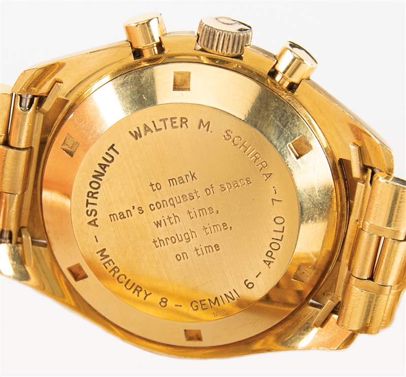 美國(guó)宇航員Walter Schirra擁有的OMEGA Speedmaster金殼紀(jì)念版腕表以190萬美元拍賣成交 美國(guó)宇航員Walter Schirra擁有的OMEGA Speedmaster金殼紀(jì)念版腕表以190萬美元拍賣成交-復(fù)刻表