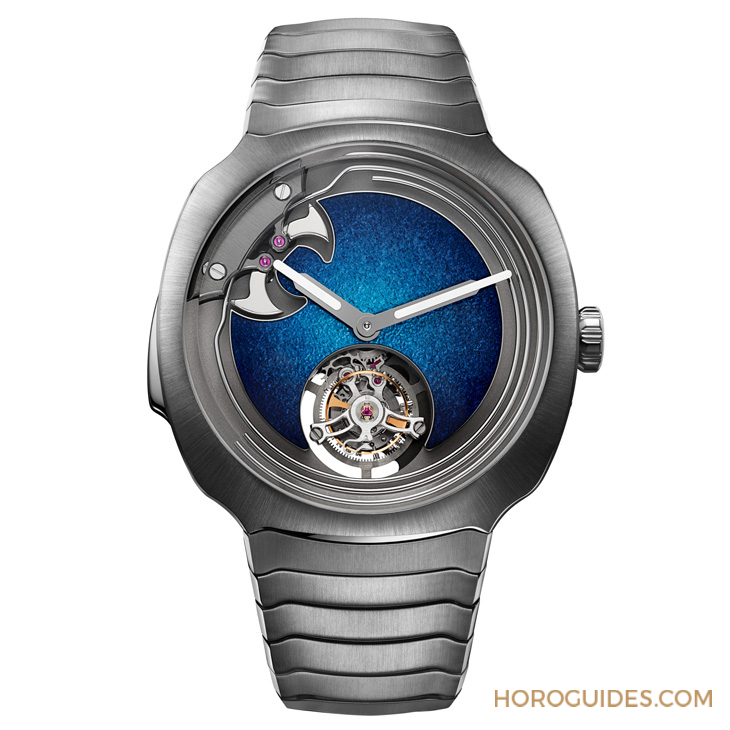 H. MOSER & CIE - 大明火琺瑯煙燻面加身，亨利慕時(shí)三問疾速者三問報(bào)時(shí)陀飛輪藍(lán)色琺瑯概念腕表奪目登場