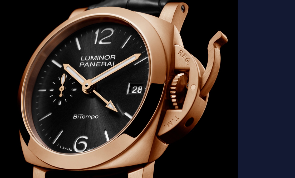 PANERAI - 以Goldtech貴金屬材質(zhì)入作！ PANERAI Luminor Quaranta BiTempo腕表再添一延伸新作PAM01641